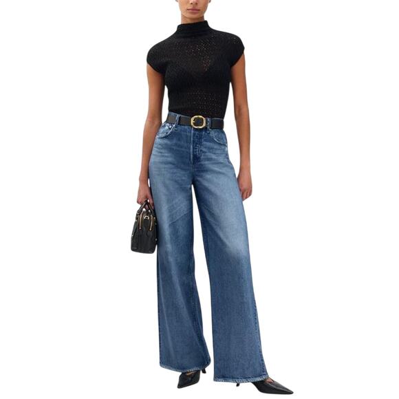 Rag & Bone Miramar Sofie Blue Cotton Ankle-Length Pants Size 26 - Picture 1 of 5